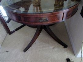 $175 LEATHER TOP GLASS