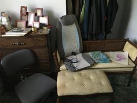 Lots of fun vintage furniture perfect for refinishing projects, mixed with more modern furniture pieces, decor, and other items throughout the house. Only a small selection is shown. 