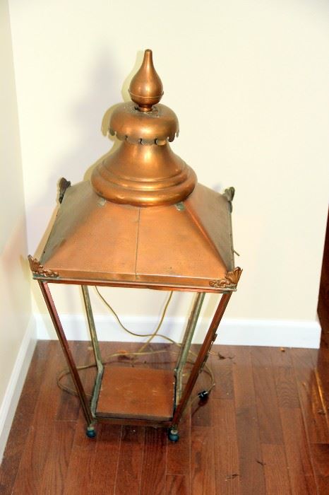 Antique English Copper Lamp Post Top