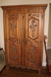 Floral Carved Armoire