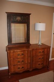 Dresser and Mirror with Lamp