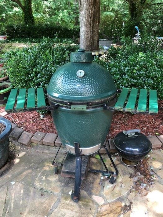 Large Big Green Egg with cover.  