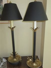 BRASS PINEAPPLE LEAF BUFFET LAMPS(pair)
