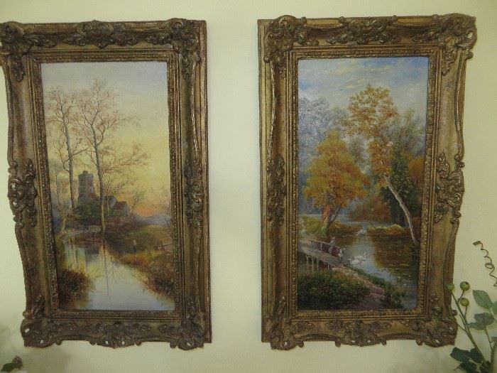 ANTIQUE OIL LANDSCAPE PAINTINGS LATE 19TH CENTURY
E.A. HILLS
