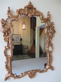 CHINESE CHIPPENDALE GOLD GILT MIRROR
