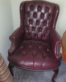 Pair Chesterfield leather chairs 