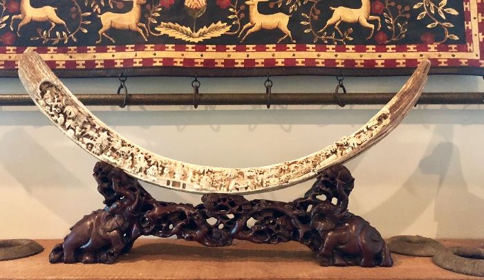 Another finely carved Mammoth tusk