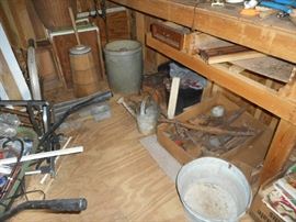 Pottery Crock, Water Can, etc