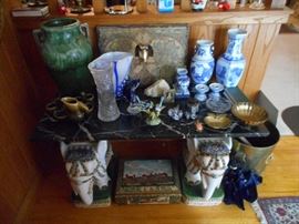 Elephant Pedestal Table, and Misc