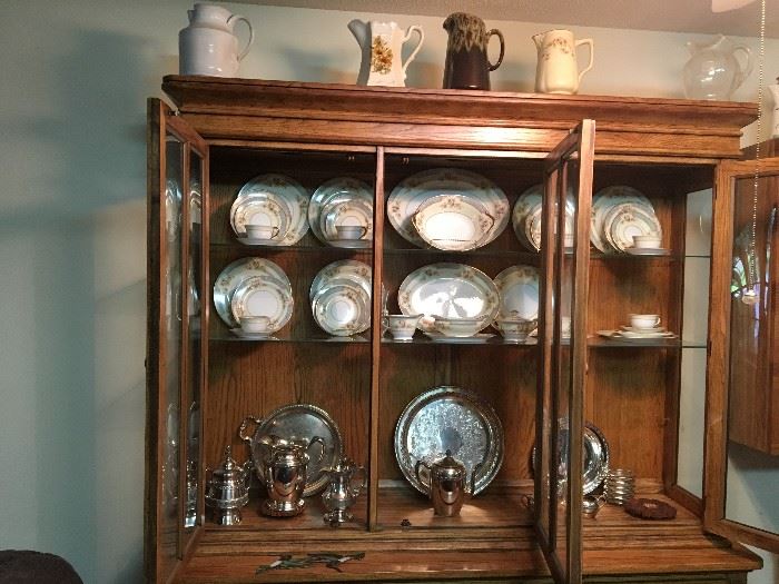 Nice two piece china cabinet .