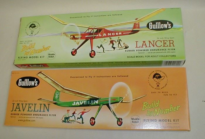Guillow's flying models Lance and Javelin