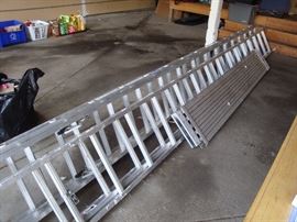 alum ladder w/ scaffolding and brackets extensions