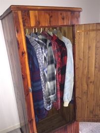 Cedar closet.  Flannel and wool shirts.  