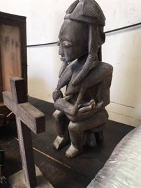 Antique hand carved African fertility statue