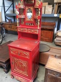 Hand painted and hand carved Chinese decorative furniture piece