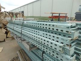 (6) pallet rack uprights- 8 ft tall x 24" wide & 1 ...