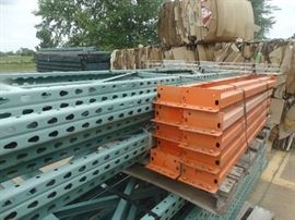 (6) pallet rack uprights- 8 ft tall x 24" wide & 1 ...