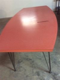 Vintage Salmon Color Table - unique shape