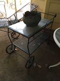 Wrought iron bar cart
