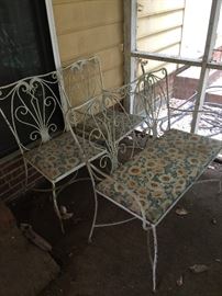 Vintage wrought iron Settee and chairs