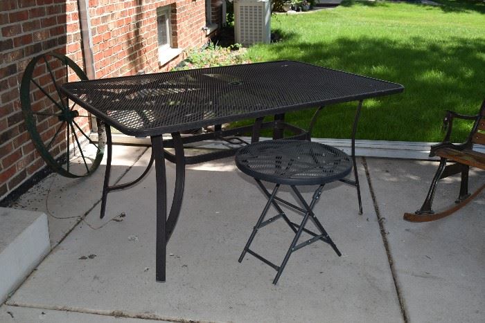 Patio Table with Small Folding Table
