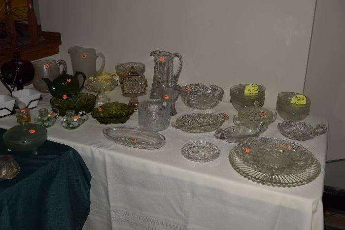 Glass serving dishes, bowls