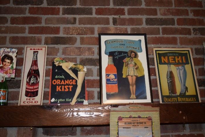 Vintage soda pop signs