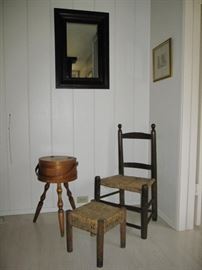 Antique Chair, Footrest $ Sewing Furkin