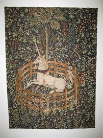 Vintage  European Unicorn Tapestry