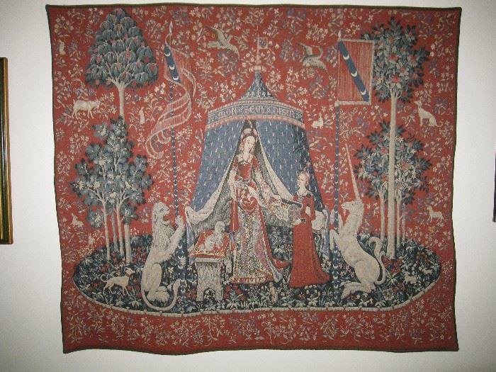 Vintage European Unicorn Tapestry