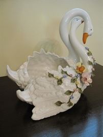 Porcelain Swan Vase