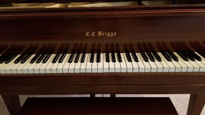 100 year old CC Briggs piano - "apartment grand" 54" wide 56" long 40" tall