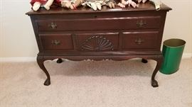 Antique Bluebird cedar chest 45" long 19" deep  30" tall