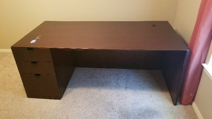 Large desk 6' wide and 3' deep.