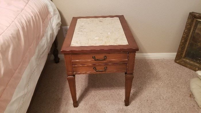 Marble topped end table