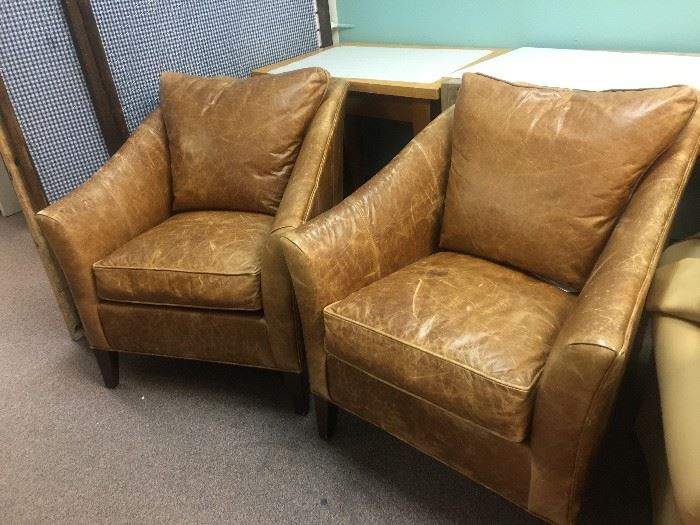 Ethan Allen Saddlebag Leather Chairs  $400 for the pair