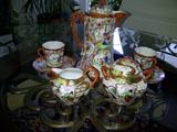Vintage Japanese Chocolate Pot, Creamer, Sugar, & 2 Demitasse Cups