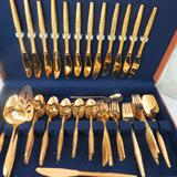 Golden Bouqet Flatware - Set for 14
