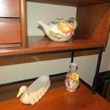 Display of Fitz and Floyd items .. shelf not included in sale
