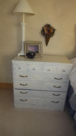 White distressed chest of drawers