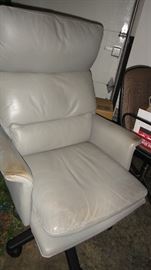 Gray leather office chair