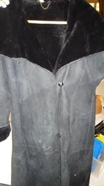 full length black, shearling coat