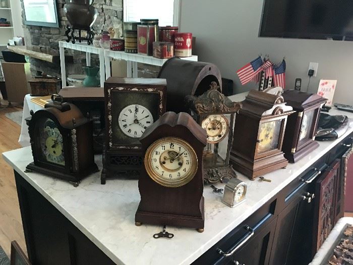 CLOCKS- HE WAS METICULOUS.  THEY ARE ALL WORKING