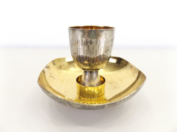 Hand Hammered Silver #2820 6-1/2" Open Ciborium and 4" Chalice
