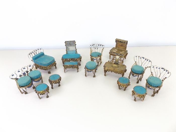 Antique Metal Victorian Doll House Furniture
