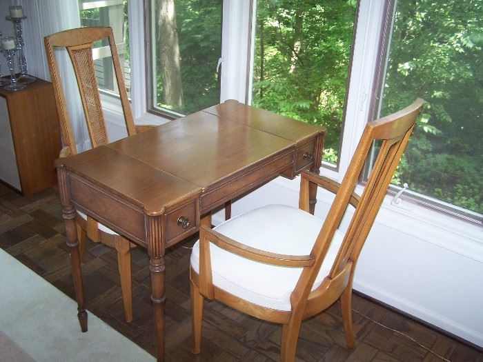 GAME TABLE & PAIR OF CHAIRS