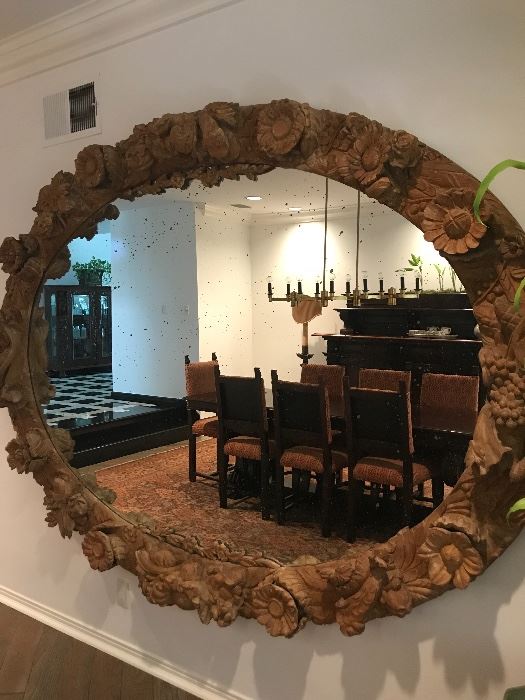 Hand Carved Wood framed mirror (exceptional) 
6’ X 8’
$3000