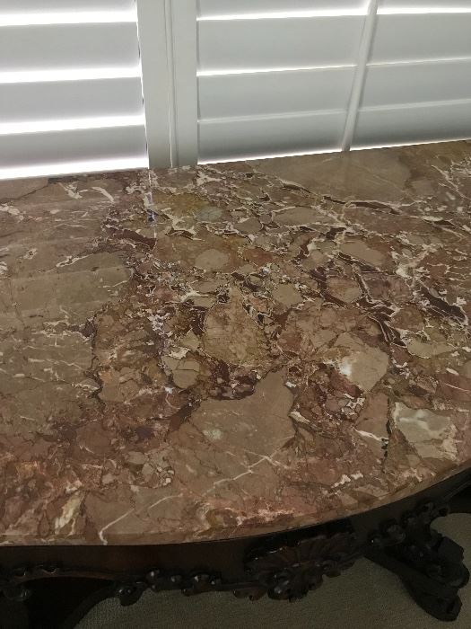Marble top of console