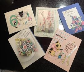 cards sampling of 1930s birthday