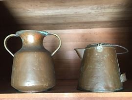 old brass pots